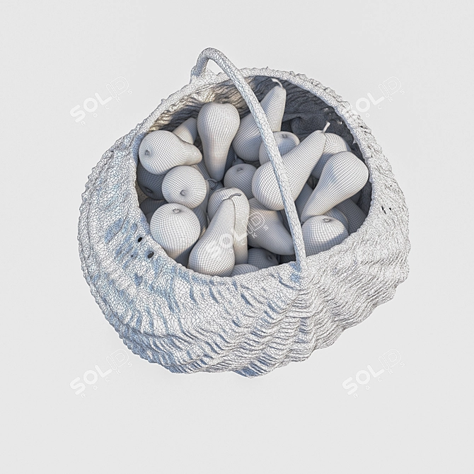 Pear Basket with Realistic 3D Model 3D model image 5