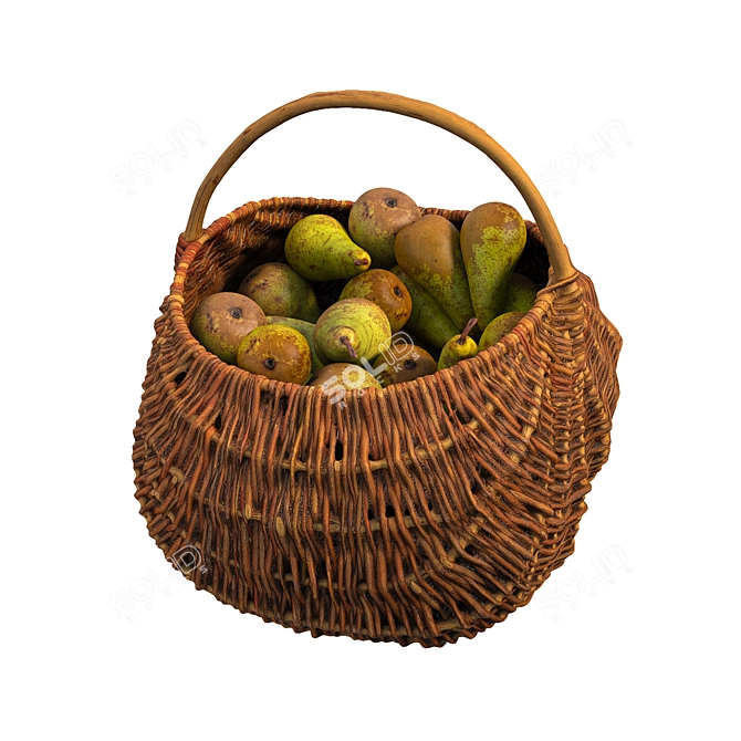 Pear Basket with Realistic 3D Model 3D model image 7