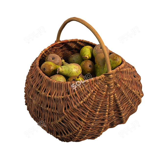 Pear Basket with Realistic 3D Model 3D model image 8