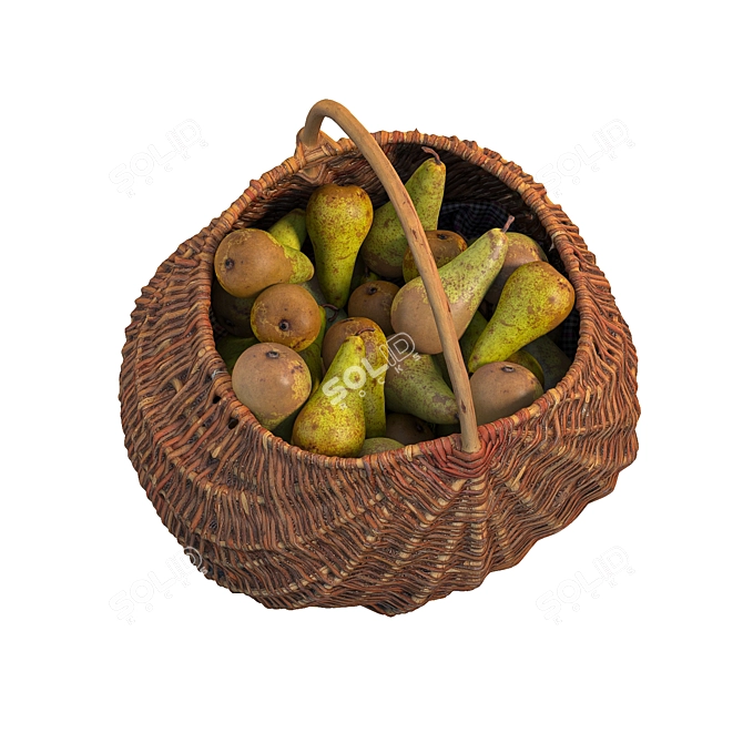 Pear Basket with Realistic 3D Model 3D model image 9