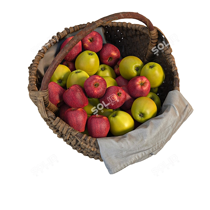 Photogrammetry Basket with Apples 3D model image 4