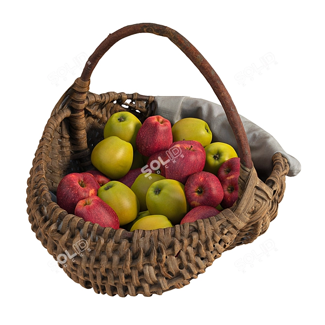 Photogrammetry Basket with Apples 3D model image 7