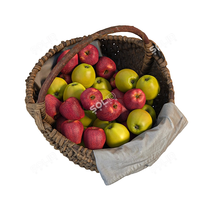 Photogrammetry Basket with Apples 3D model image 10