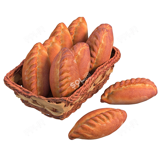 Delicious Pie Basket 3D model image 1