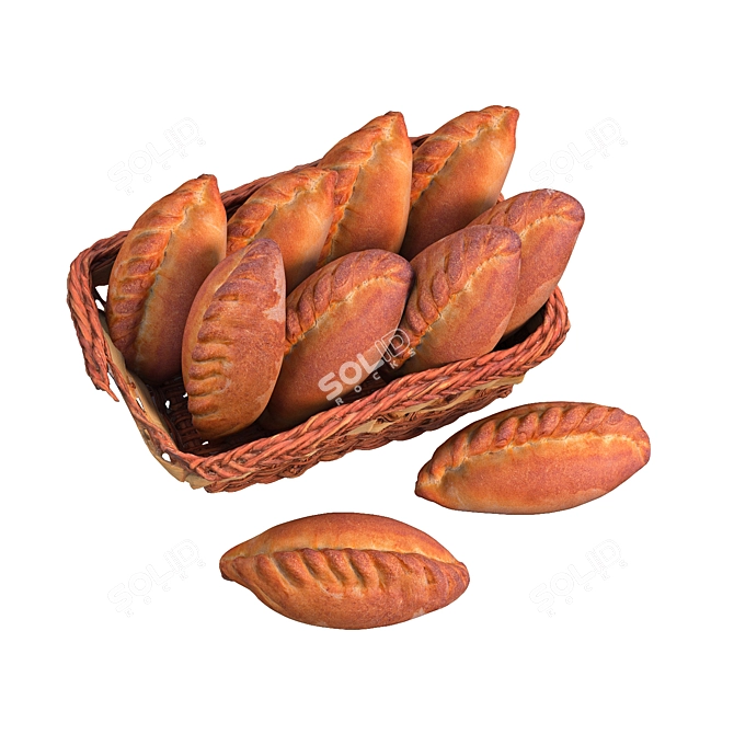 Delicious Pie Basket 3D model image 2