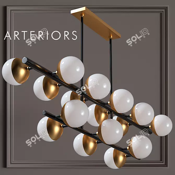 Arteriors Wahlburg Two Tired Chandelier 3D model image 1