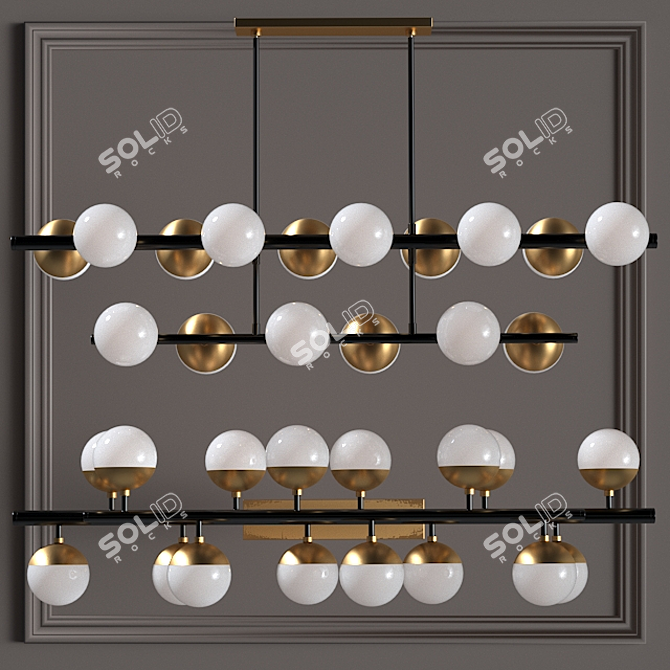 Arteriors Wahlburg Two Tired Chandelier 3D model image 2