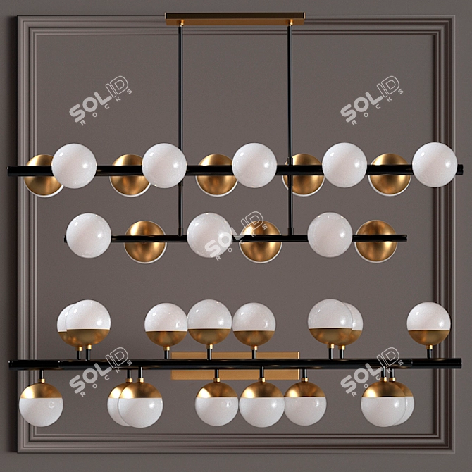 Arteriors Wahlburg Two Tired Chandelier 3D model image 4