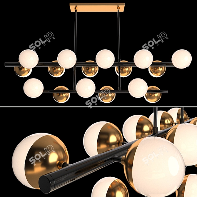 Arteriors Wahlburg Two Tired Chandelier 3D model image 8