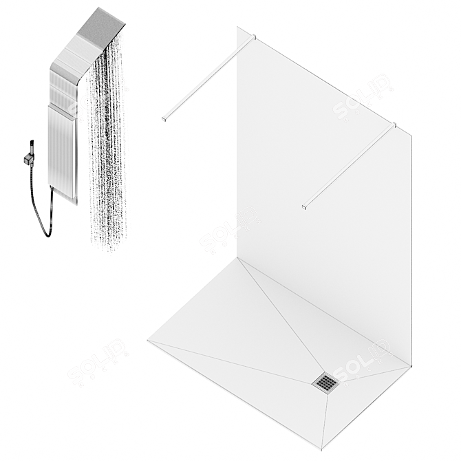 Vela Shower Box: Sleek and Stylish Design 3D model image 2