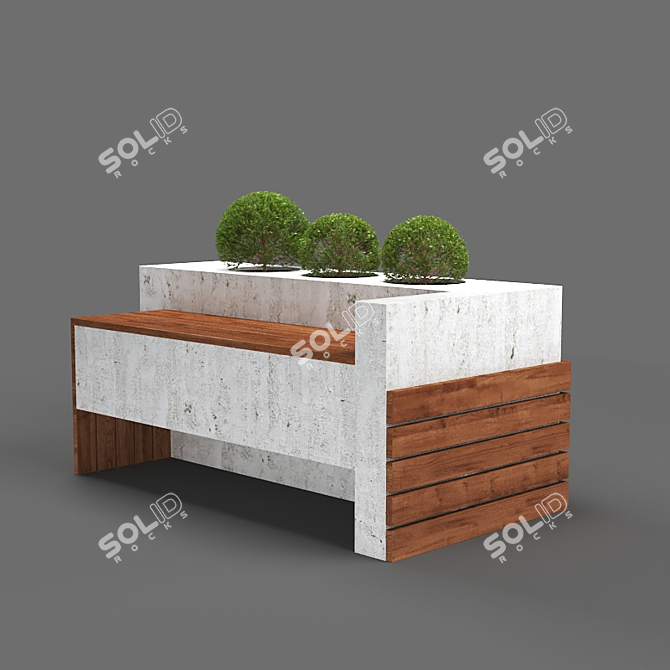 Unique Design Bench - 70x142x84 3D model image 2