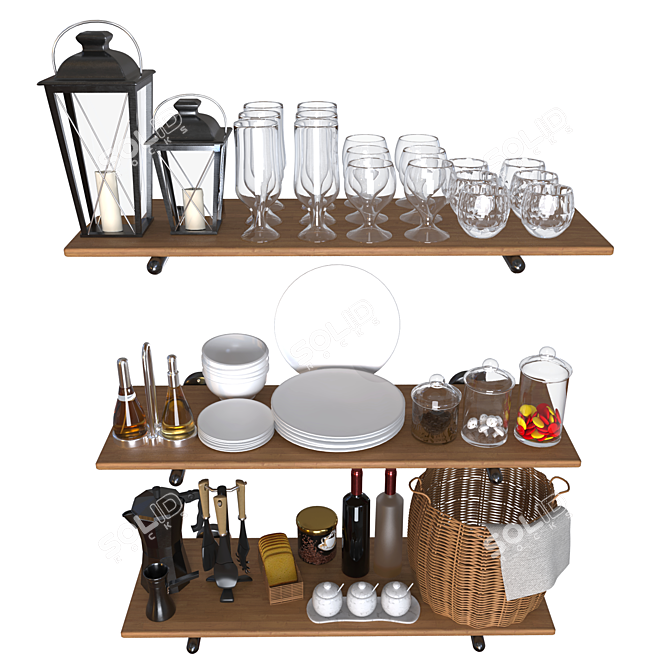 Essential Kitchenware Set 3D model image 2