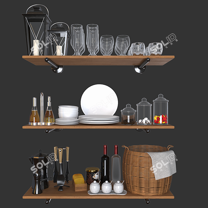 Essential Kitchenware Set 3D model image 11