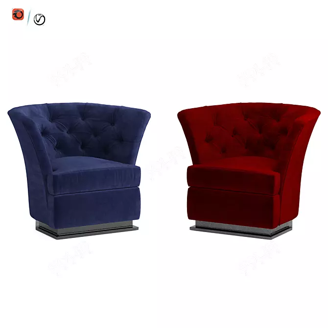 Elegant Longhi Armchair: Unwarp, 3Ds Max 2015, OBJ, FBX 3D model image 1