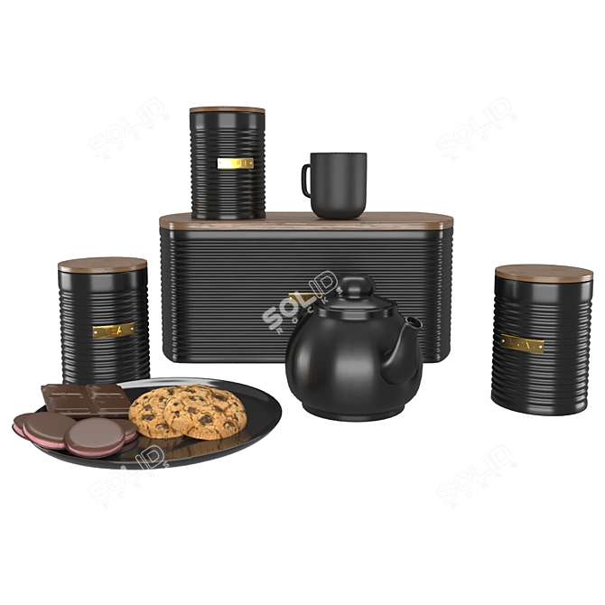 Elegant Kitchen Essentials Set 3D model image 2