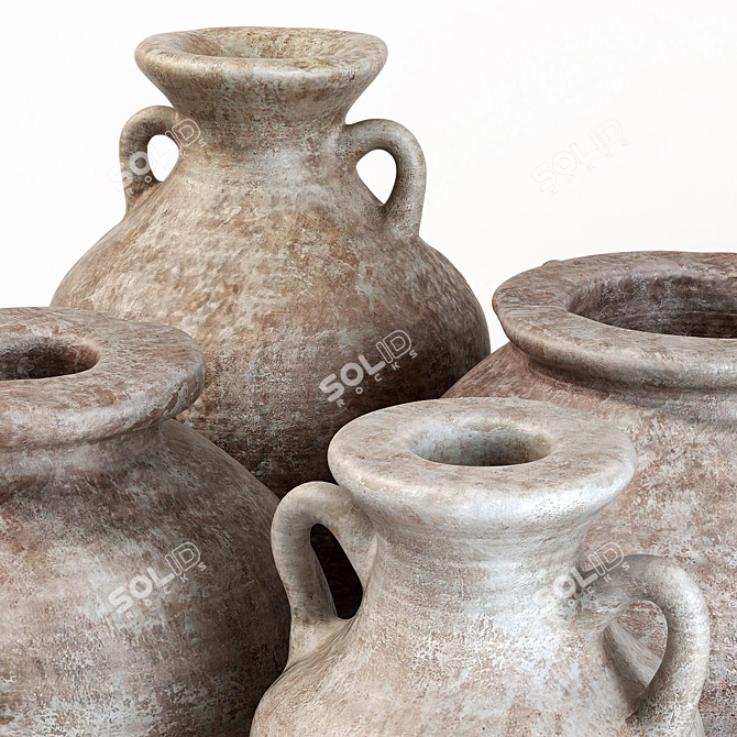 Ancient Clay Utensils 3D model image 2