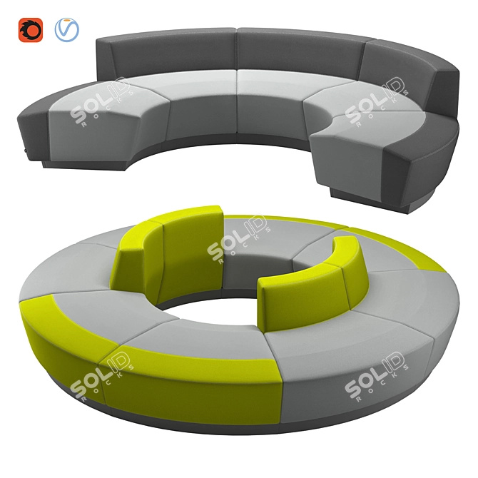 COR - Affair 04: High-Res Modular Sofas 3D model image 1