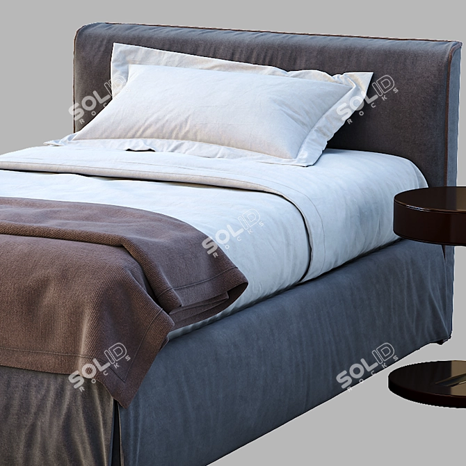 Meridiani LAW Single Bed: Sleek and Stylish 3D model image 3