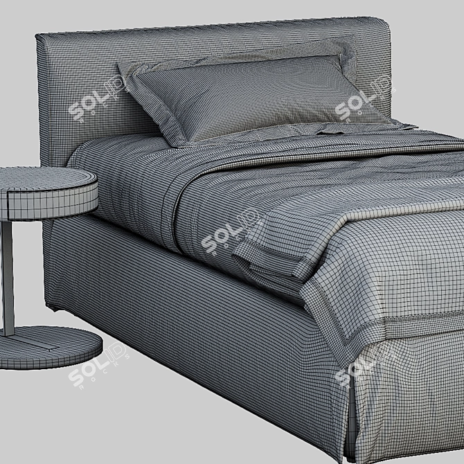 Meridiani LAW Single Bed: Sleek and Stylish 3D model image 4