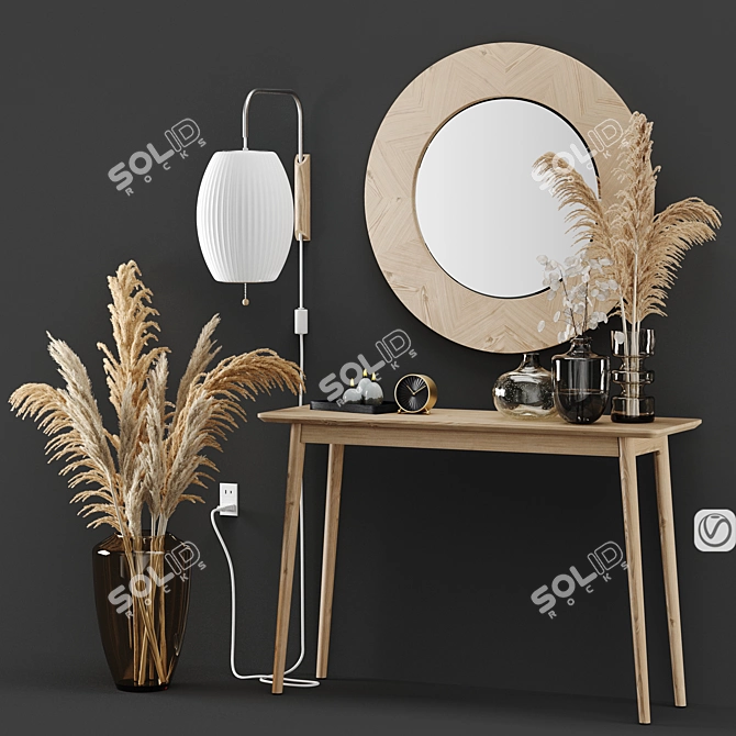 Modern Midford Console & Mirror 3D model image 1