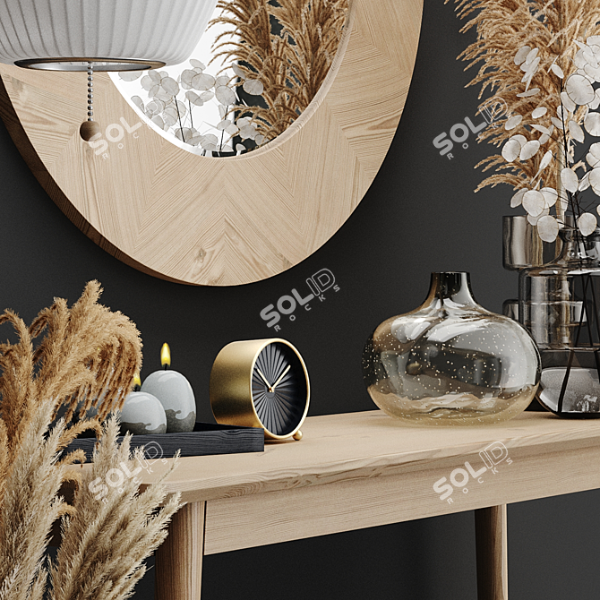 Modern Midford Console & Mirror 3D model image 2