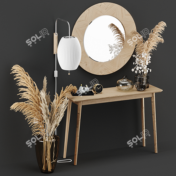 Modern Midford Console & Mirror 3D model image 3