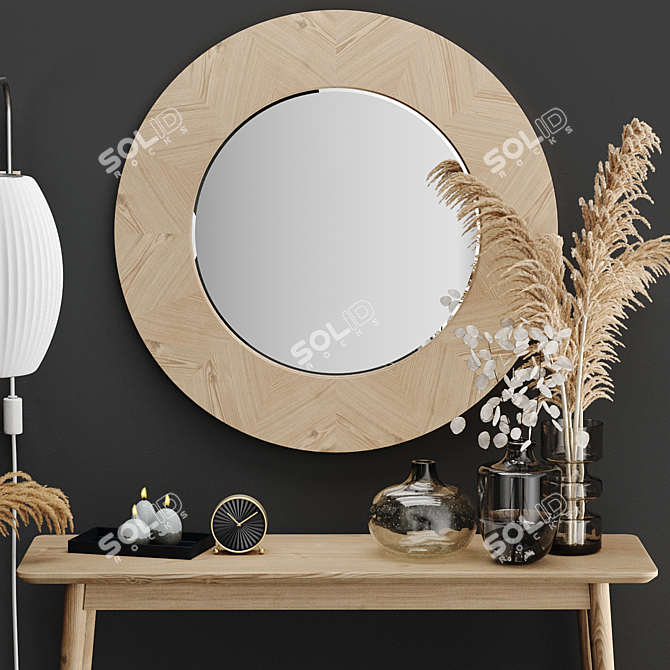 Modern Midford Console & Mirror 3D model image 4