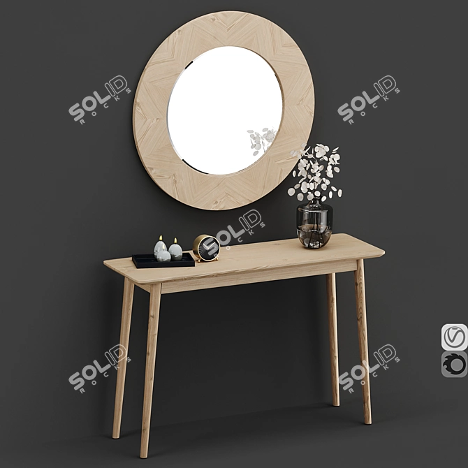 Modern Midford Console & Mirror 3D model image 6