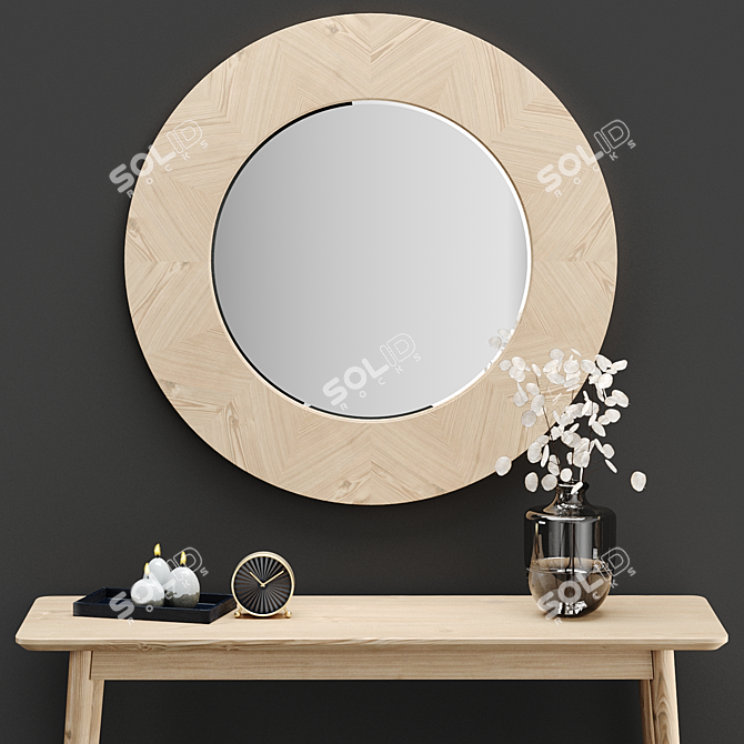 Modern Midford Console & Mirror 3D model image 8