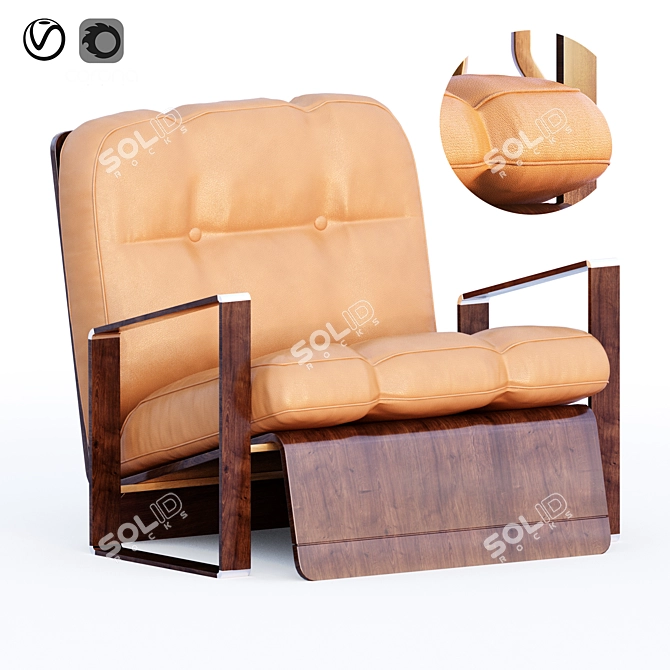 Luxury Leather Armchair 3D model image 1