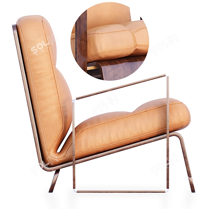 Luxury Leather Armchair 3D model image 3