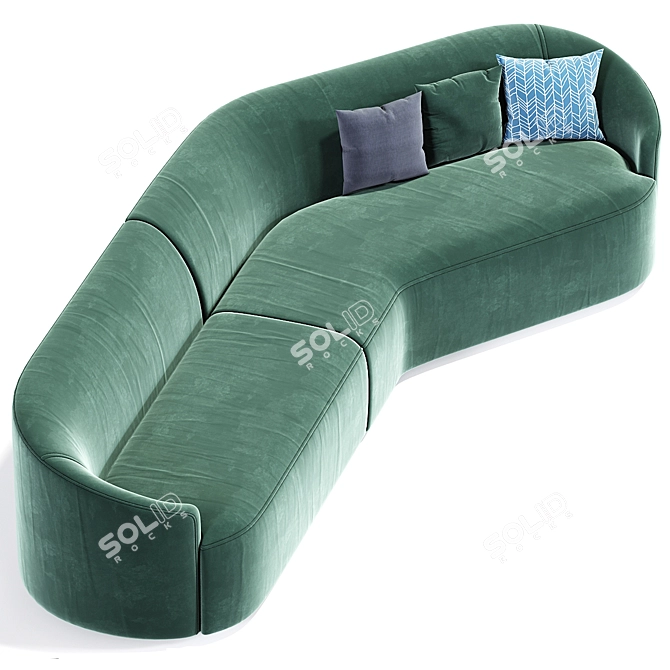 Sleek Vladimir Kagan Curve Sofa 3D model image 2