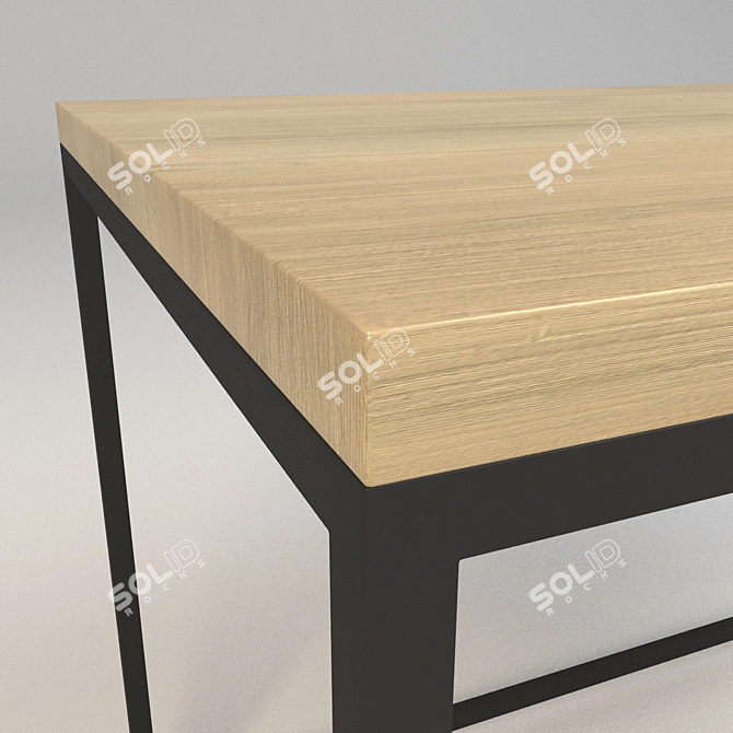 Vintage Loft Table 3D model image 2