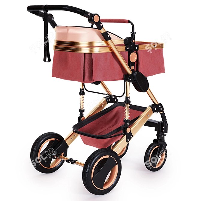 Sleek Stroller for Smooth Rides 3D model image 2