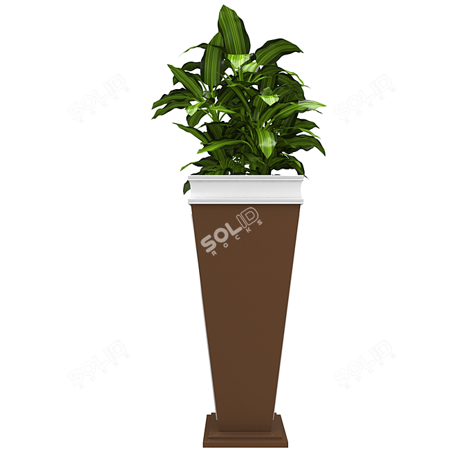 Modern Geometric Plant Vase 3D model image 2