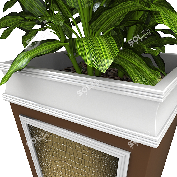 Modern Geometric Plant Vase 3D model image 3