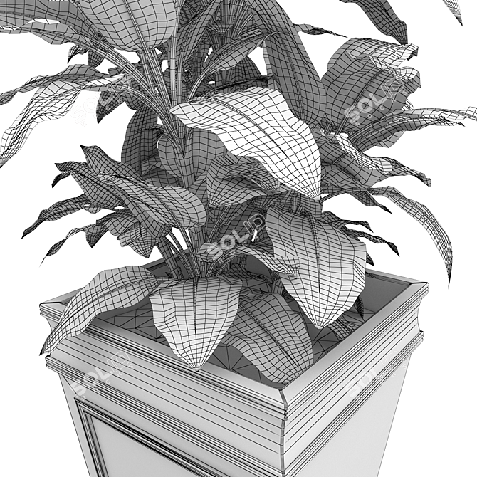 Modern Geometric Plant Vase 3D model image 5