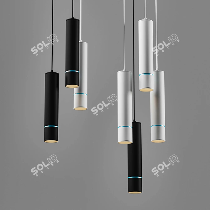 Modern Pendant Lamp CRUX01 - Sleek Metal Design 3D model image 1