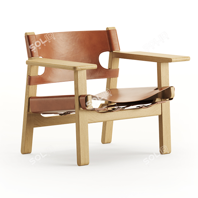 Stylish Spanish Chair: Fredericia's Finest 3D model image 4