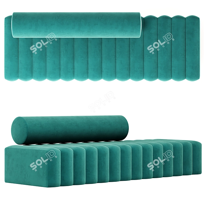 Cozy Cushion Bench 3D model image 1