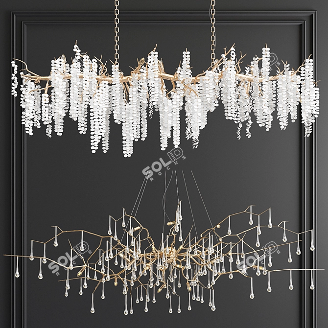 Ethereal Branching Chandelier 3D model image 1