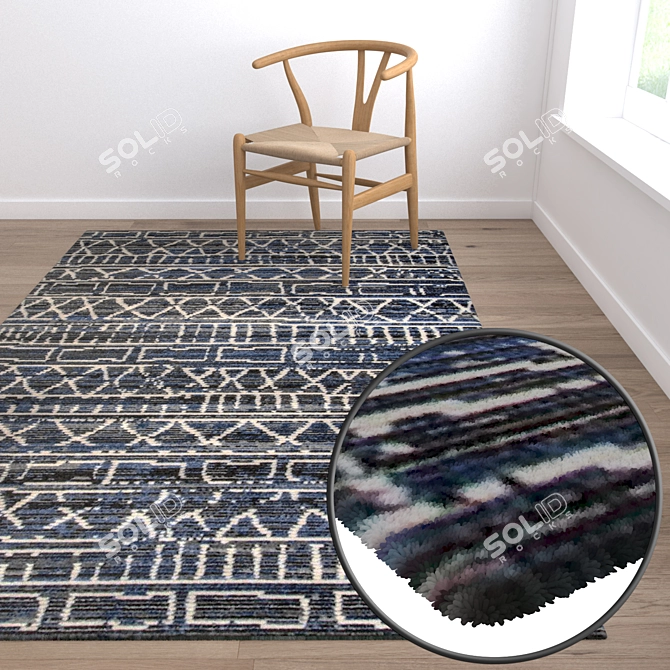 Luxury Carpet Set: High-Quality Textures for Versatile Perspectives 3D model image 5