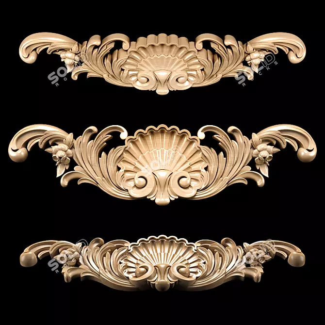 Baroque Carving Trim for CNC & Renders 3D model image 1