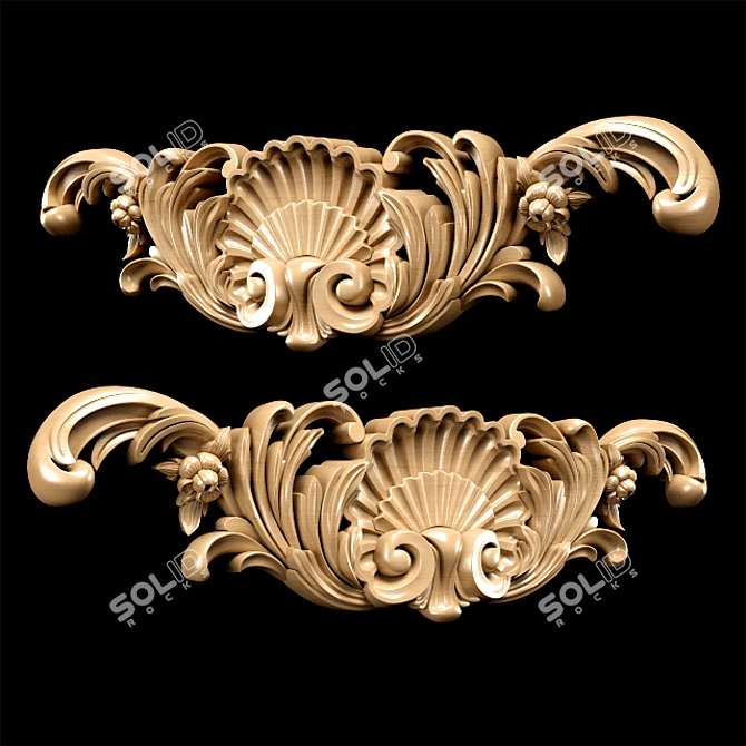 Baroque Carving Trim for CNC & Renders 3D model image 3