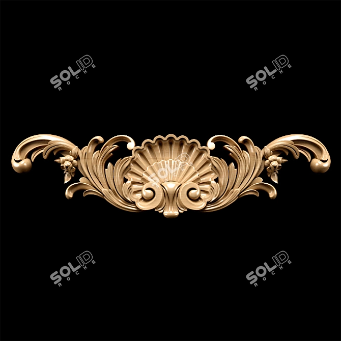 Baroque Carving Trim for CNC & Renders 3D model image 4