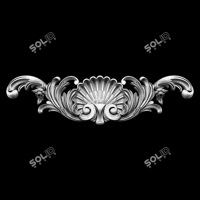 Baroque Carving Trim for CNC & Renders 3D model image 7