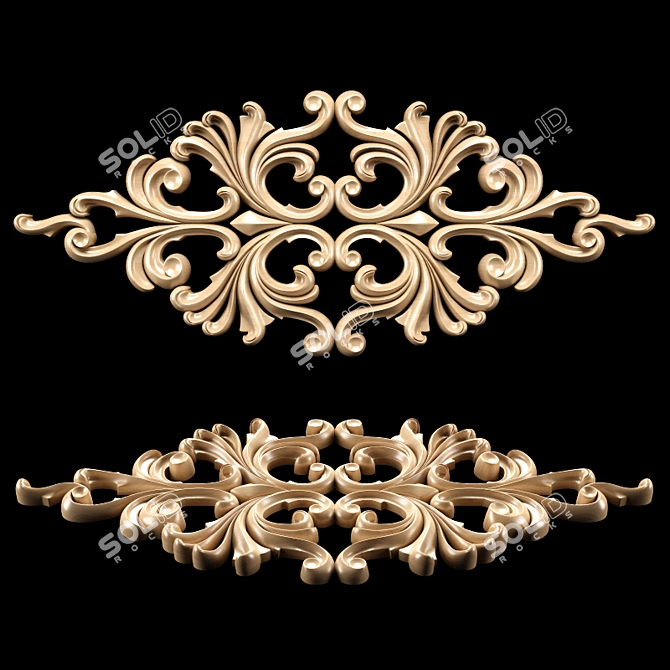 Classical Empire Style Carving Trim 3D model image 1