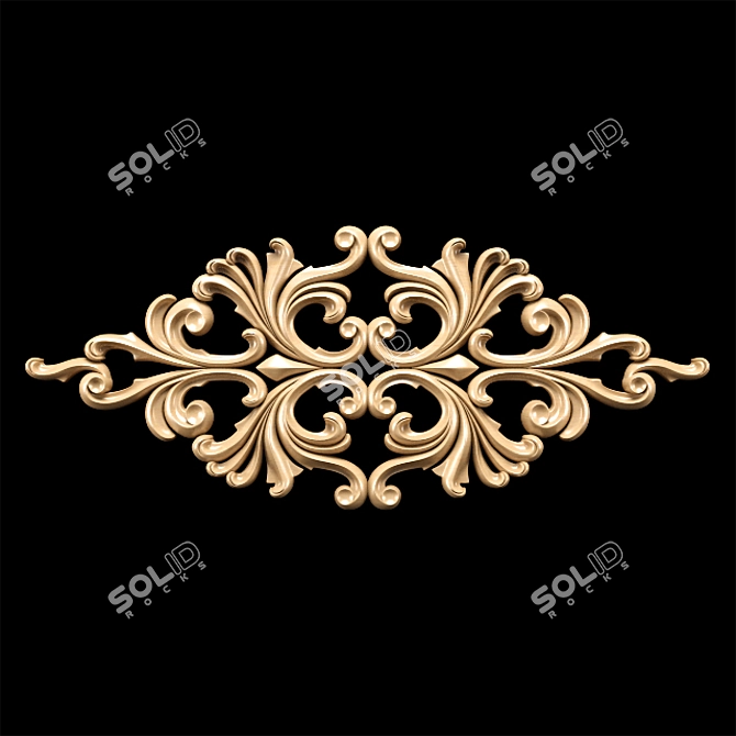 Classical Empire Style Carving Trim 3D model image 4