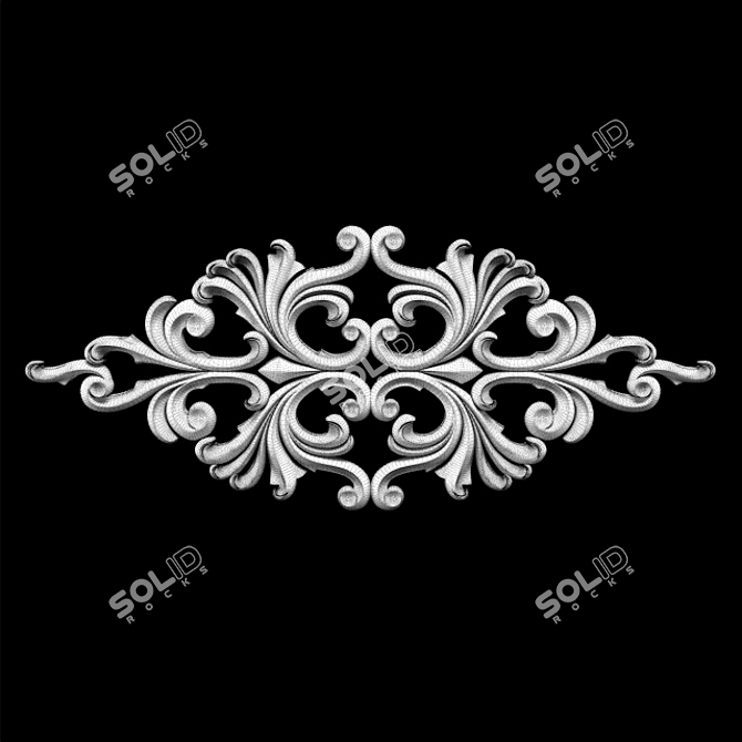 Classical Empire Style Carving Trim 3D model image 5