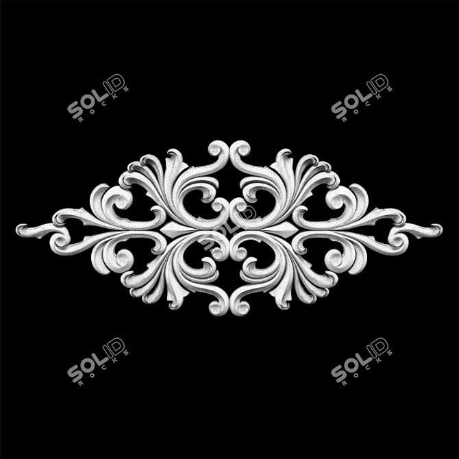 Classical Empire Style Carving Trim 3D model image 6